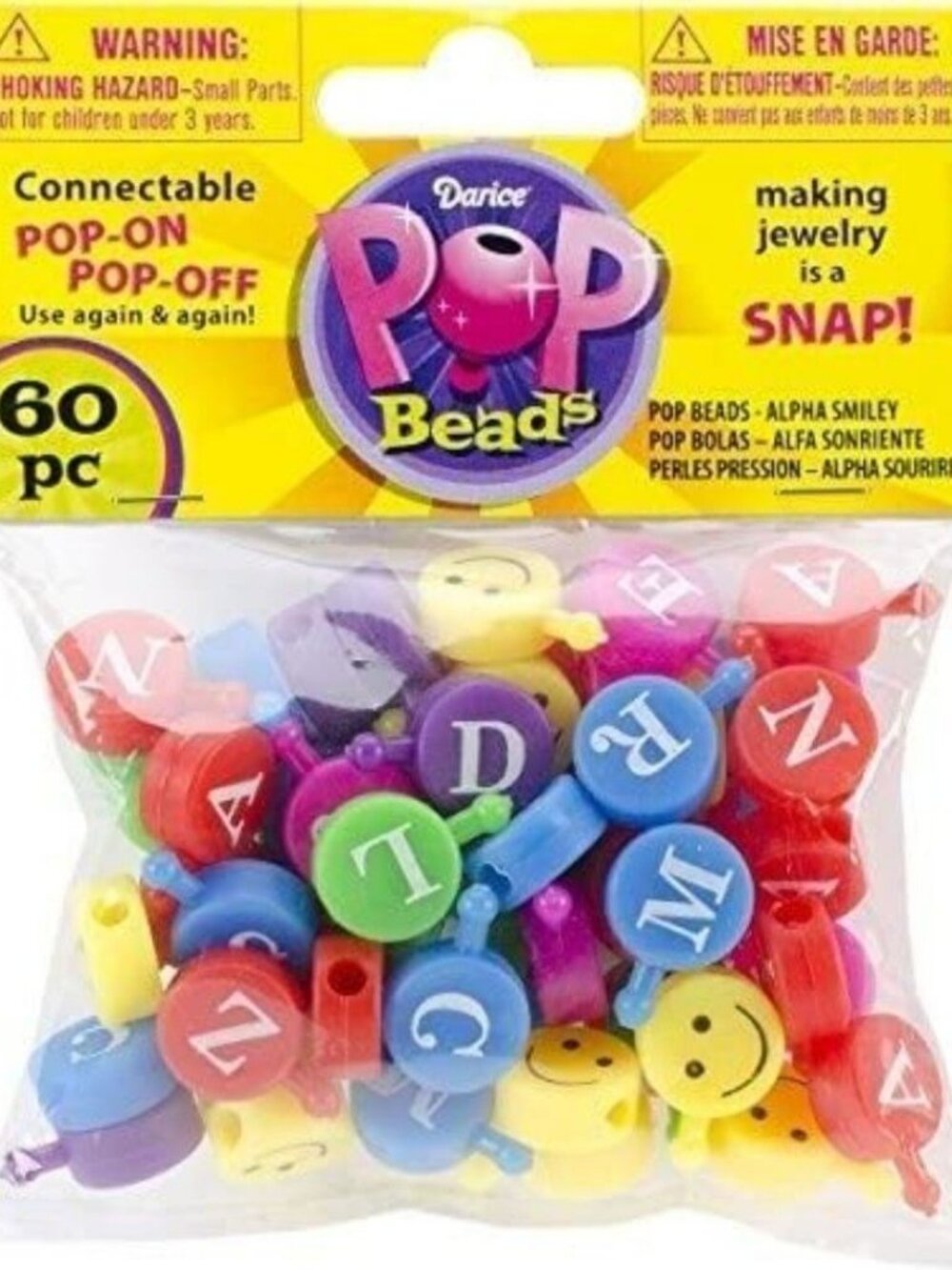Darice Pop Beads 60/Pkg-Alphabet